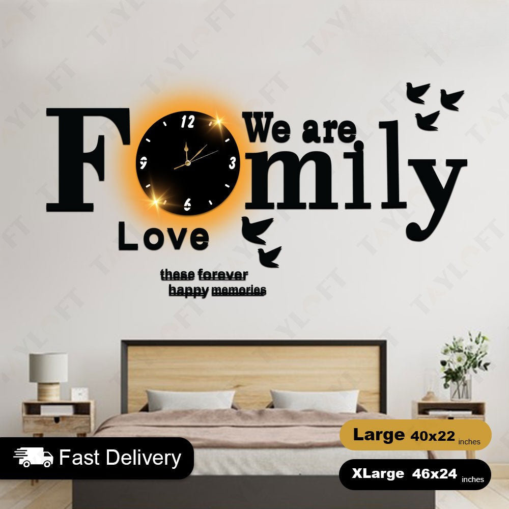 Family Wooden Clock For Wall Decor