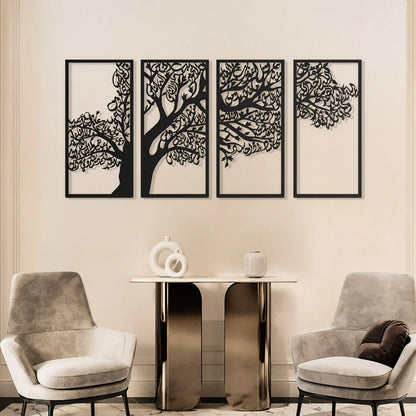 4 Qul Tree Islamic Wall Art – 4 Frame Set