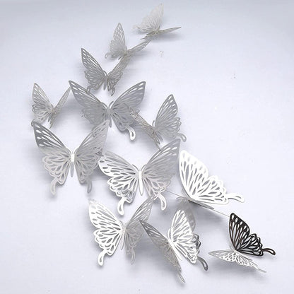 DIY 3d Miniature Golden & Silver Acrylic Butterflies For Wall Decor