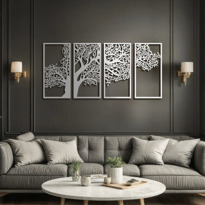 4 Qul Tree Islamic Wall Art – 4 Frame Set